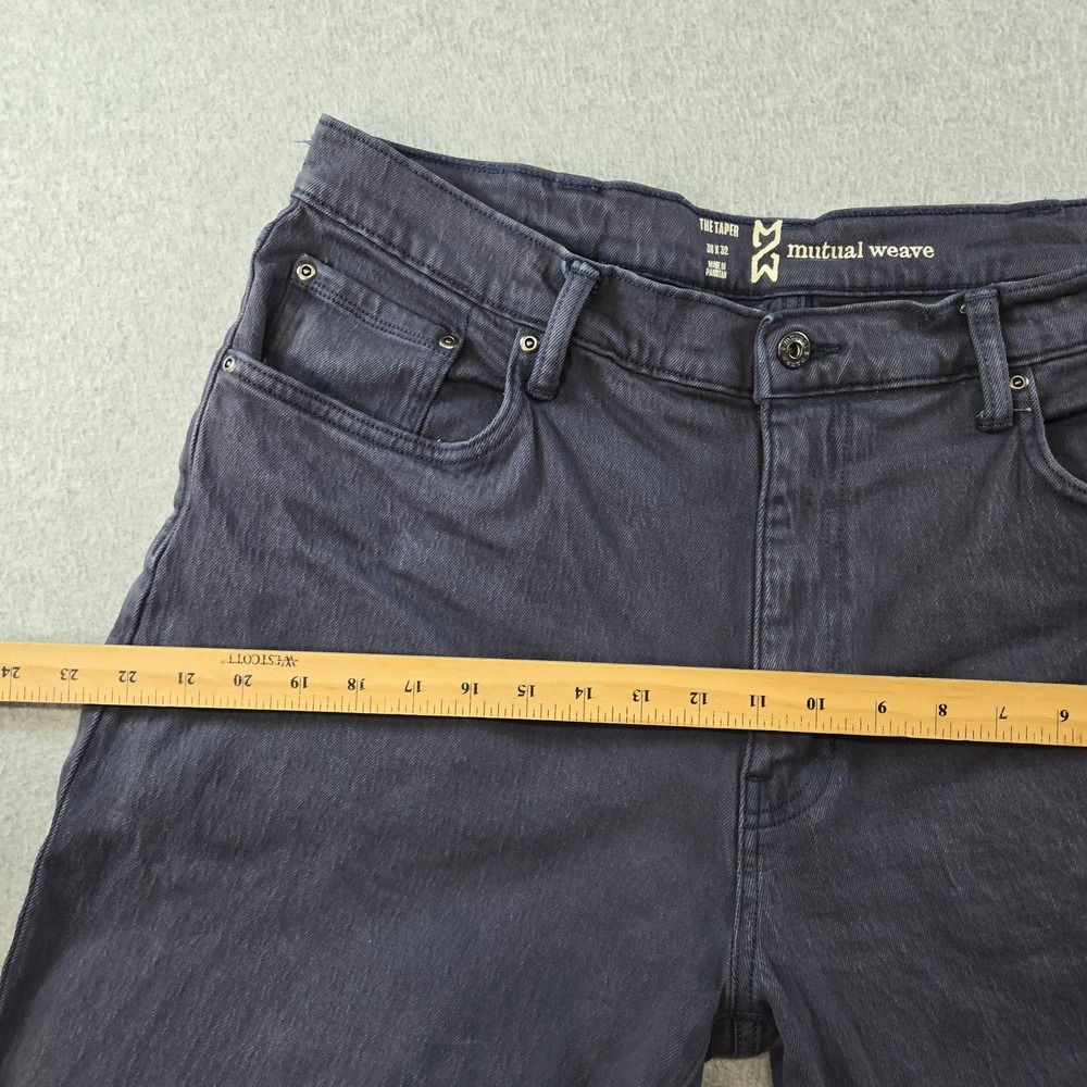 Mutual Weave Jeans Mens 38x32 Blue Denim Tapered Slim Dark Wash The Taper - Picture 9 of 16